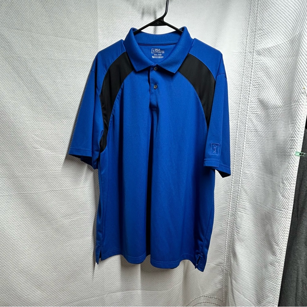 PGA Tour Blue‎ and Black Performance Polo Shirt XXL